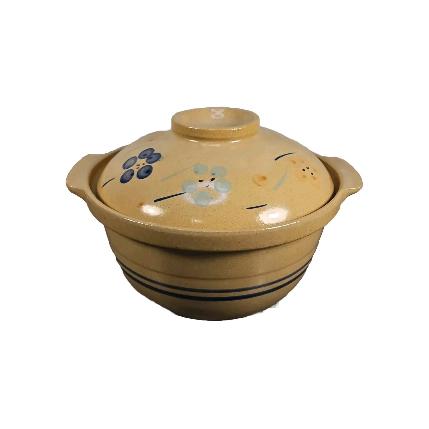 Vintage Handan Donabe Chinese Hot Pot #5 Rice Soup With Lid .