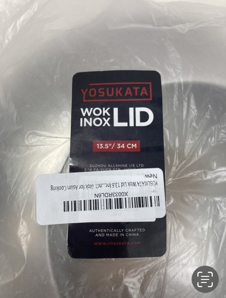 Brand New YOSUKATA 13.5” WOK LID Cover Stainless Wok Inox Tempered Glass