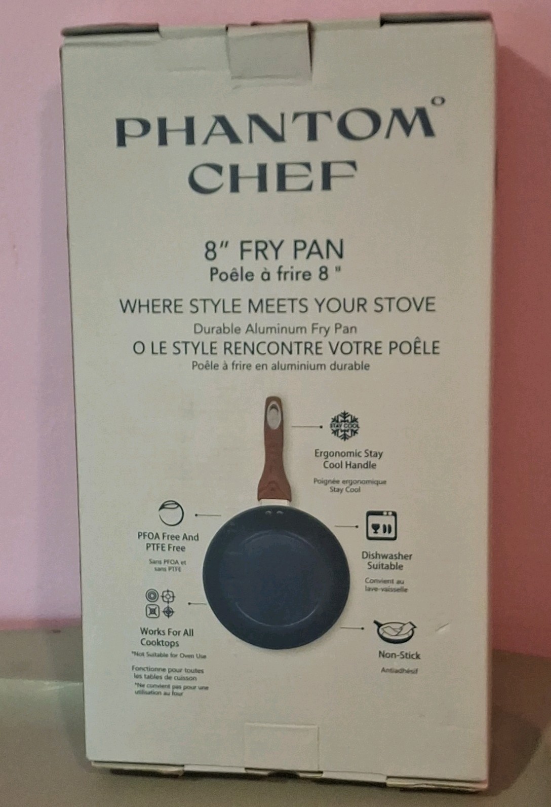 PHANTOM CHEF Dark Blue 8” FRY PAN Non-Stick PFOA & PTFE Free NEW in BOX