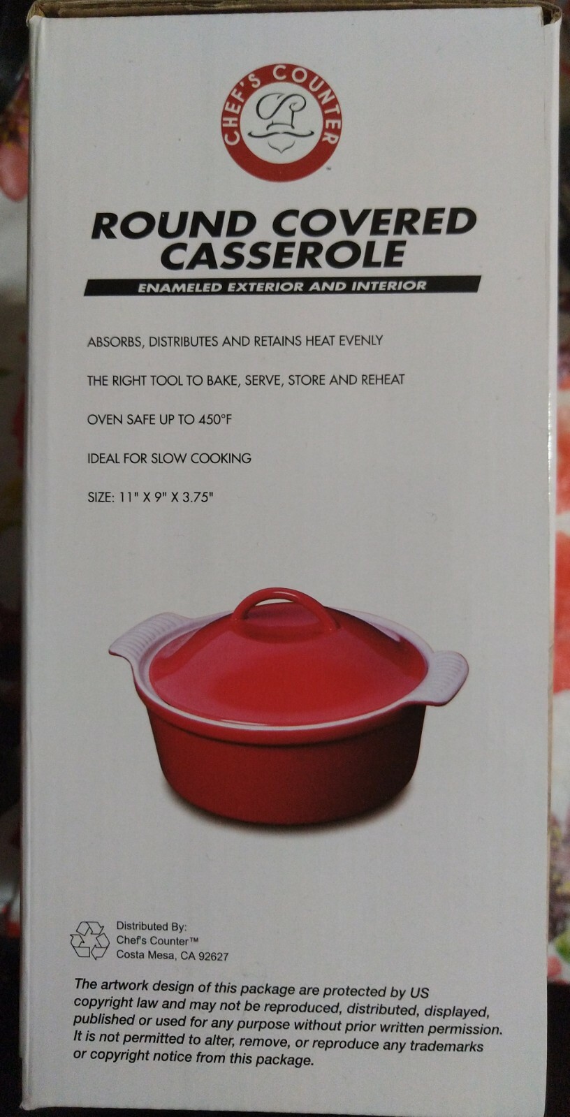 Chef’s Counter Round Covered Casserole