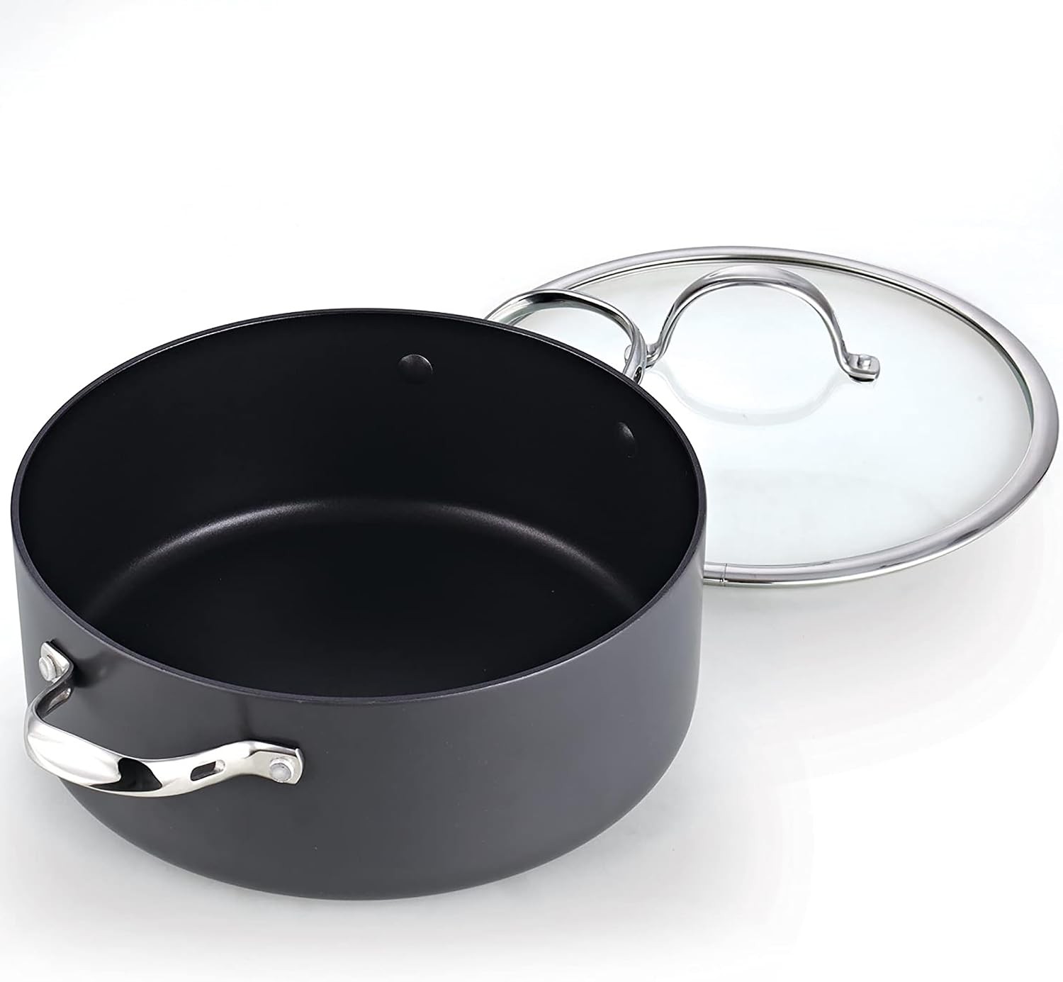 Classic 7-Quart Stock Pot Dutch Oven Casserole W/ Glass Lid Hard Anodized