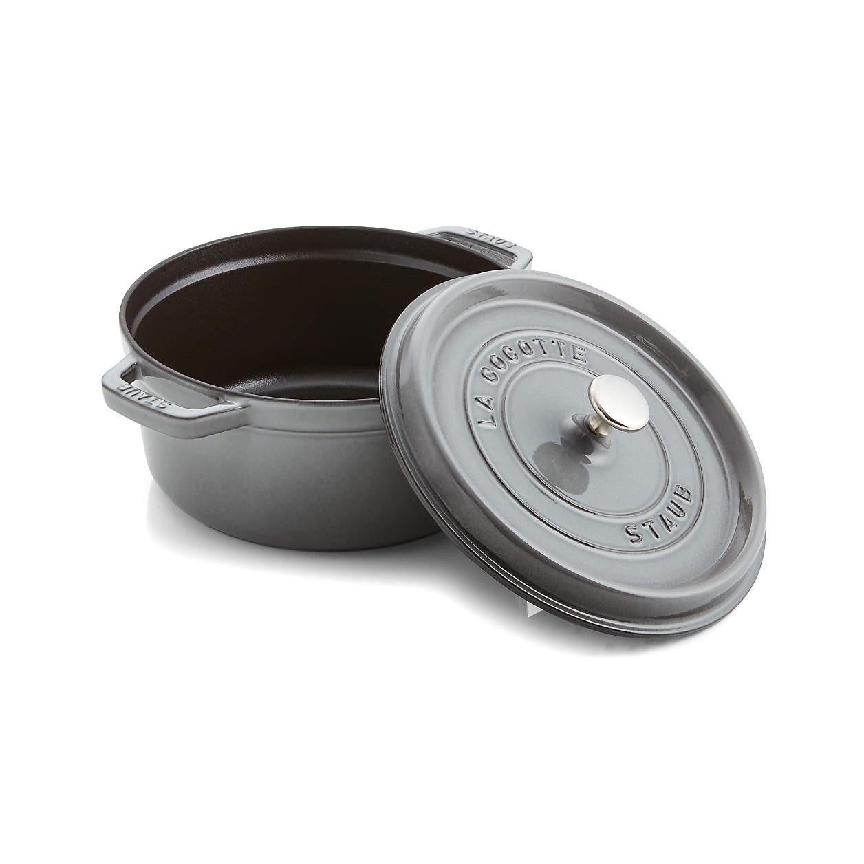 Staub 4-Quart Enameled Cast Iron Dutch Oven Round Cocotte Graphite Grey