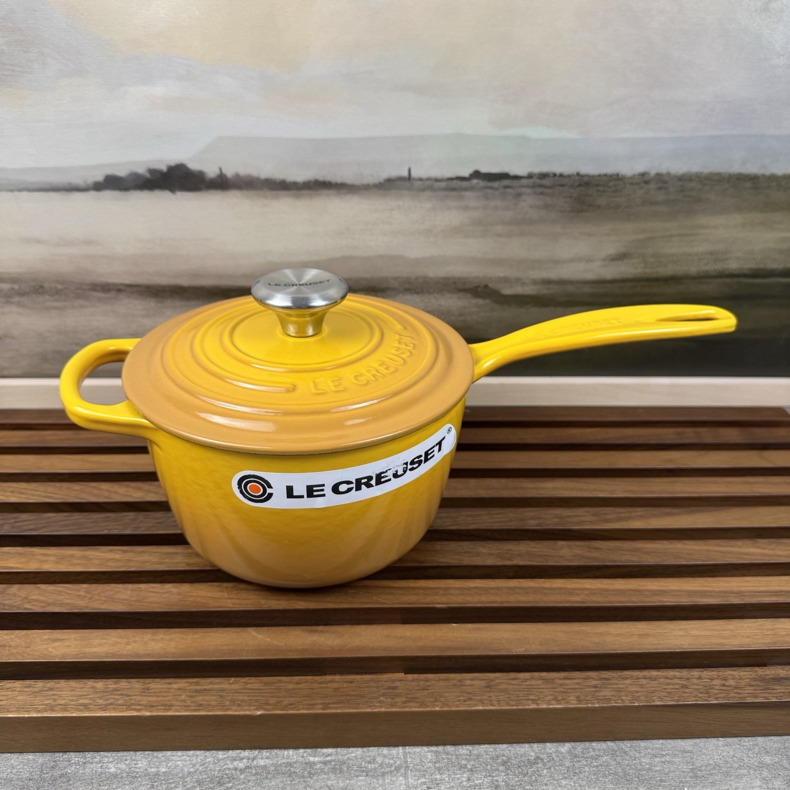 Le Creuset Signature Enameled Cast Iron Saucepan 1 3/4-Qt. Nectar Scuffs *Read