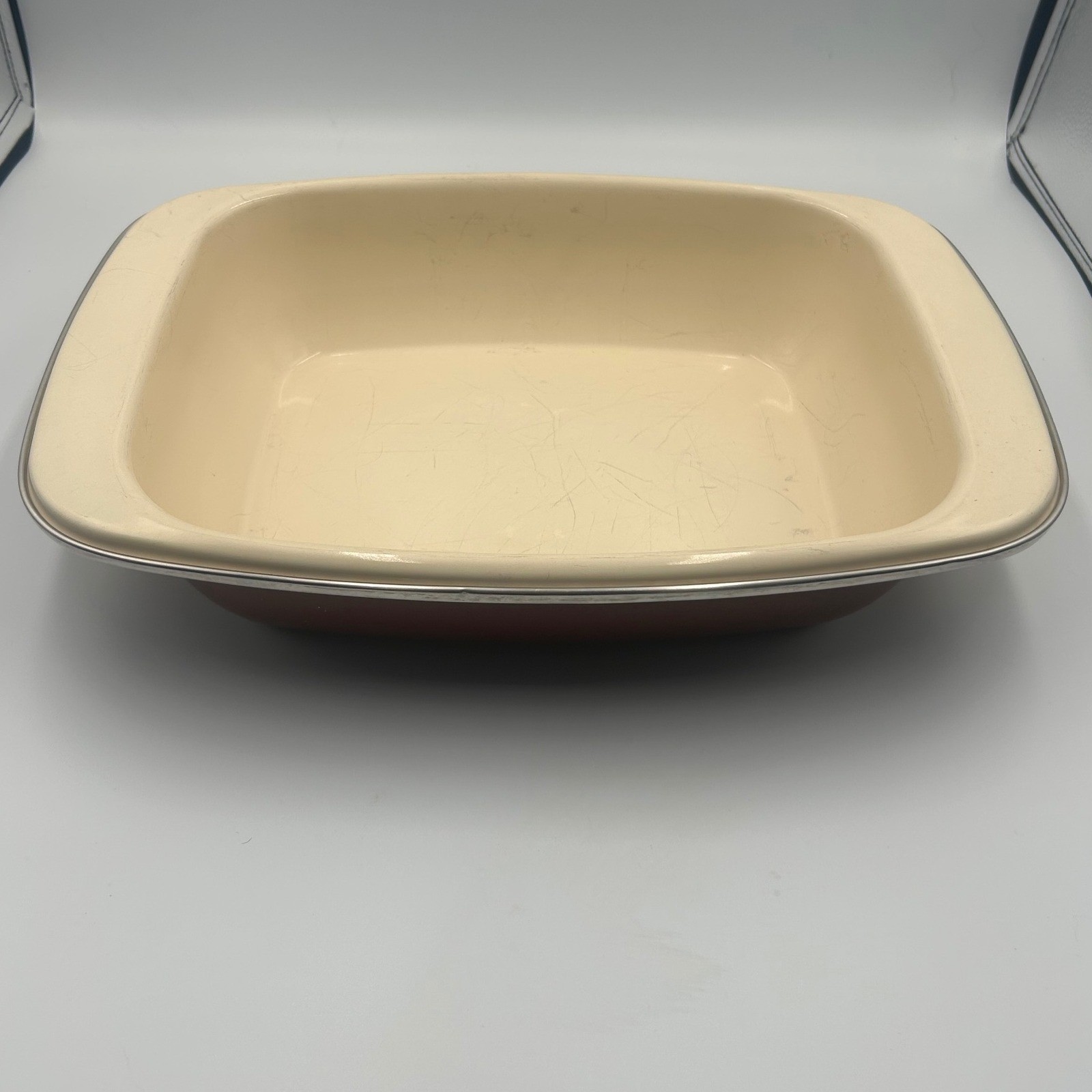 Paula Deen Red Speckled Enamel on Steel Rectangular Baking Pan Casserole 10×14