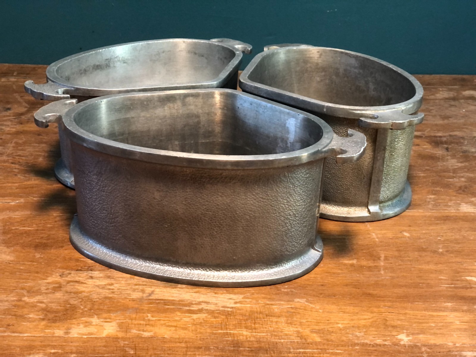 3 Piece Vintage Guardian Service Aluminum Triangle Heart Shaped Cook Serve Set
