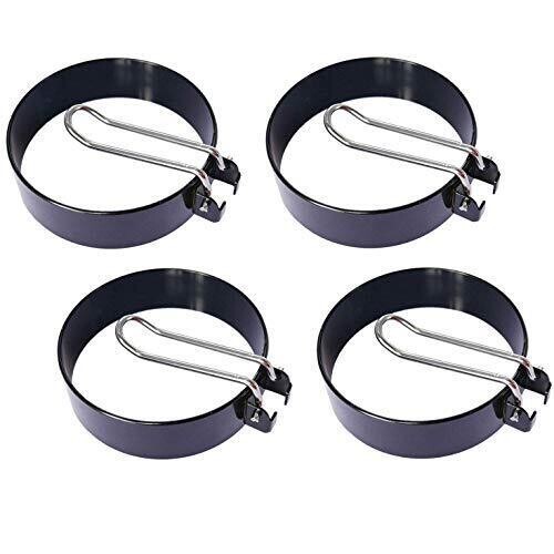 Set of 4 Professional Metal Non-Stick Egg Rings for Frying & Shaping Eggs US