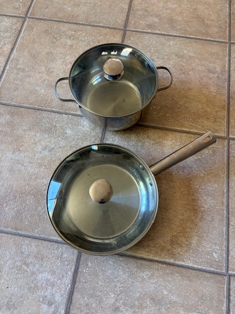WOLFGANG PUCK ~ Stainless Steel 11” Saute Pan Skillet & 5 Qt. Dutch Oven w/lids