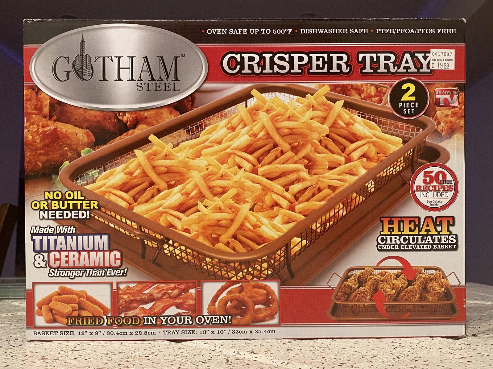 Gotham Steel Crisper Tray Titanium Ceramic – Fried Food in the Oven