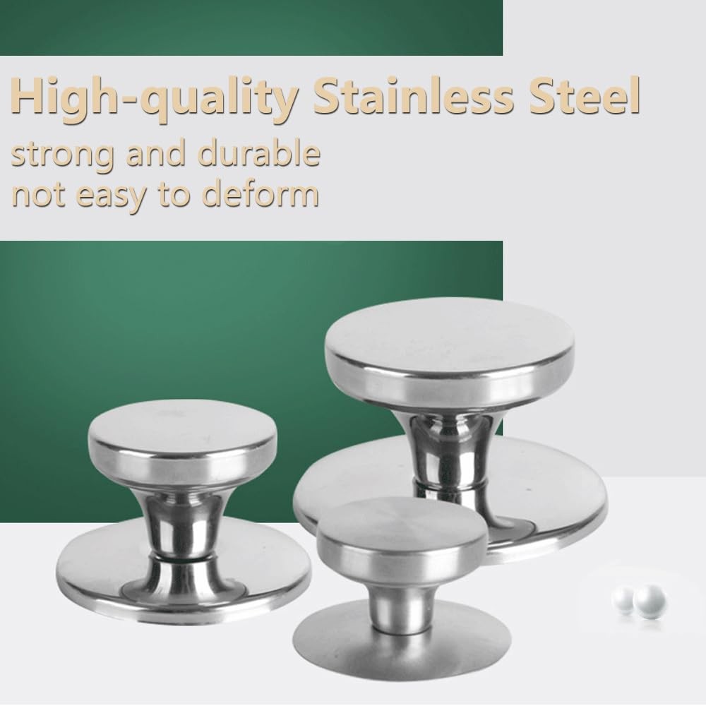 6 PCS Pot Lid Top Replacement Knob Set Stainless Steel Universal 3 Sizes Set