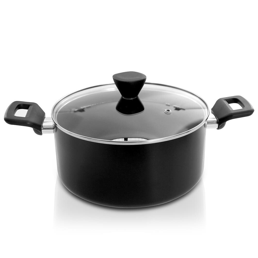Nutrichef Non-Stick Casserole w/ Lid-High-Qualified, 5 Qrt works w/ NCCWA13