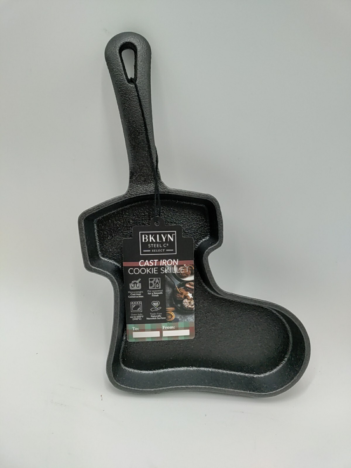 Brooklyn Steel Co. Mini Cast Iron Skillet – Stocking, Black, 9.5″ L x 5.5″