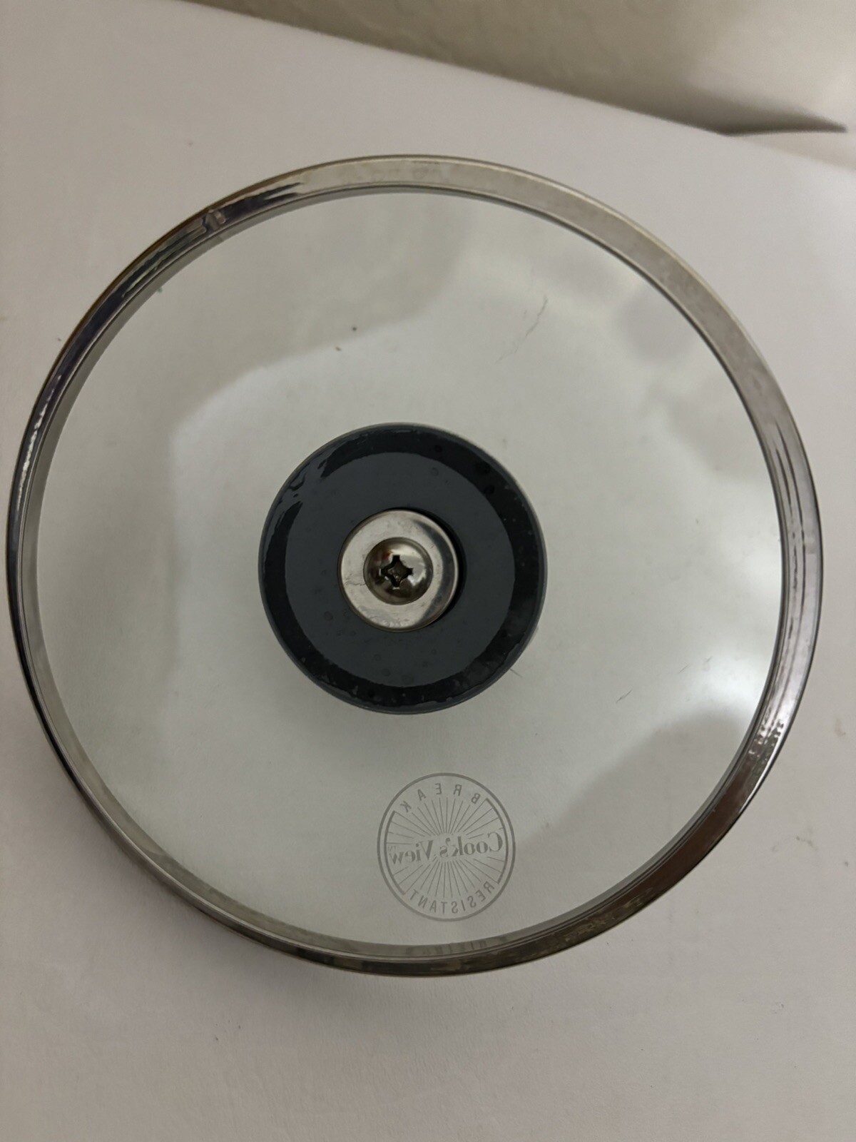 Farberware Glass Replacement Lid 5 1/8″ Inside, 6” Outside Silver Handle
