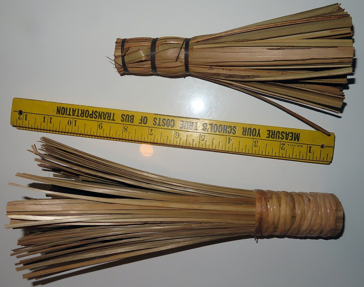 2Vintage Bamboo Wooden Wok Whisks