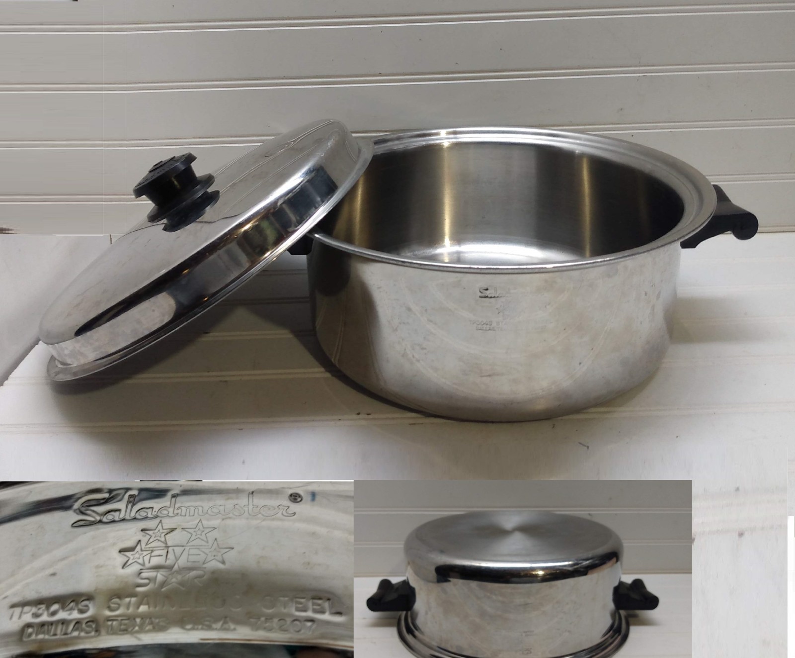 Saladmaster Stockpot 7 Qt Surgical Stainless Dutch Oven Fry Sauté Pan & Lid