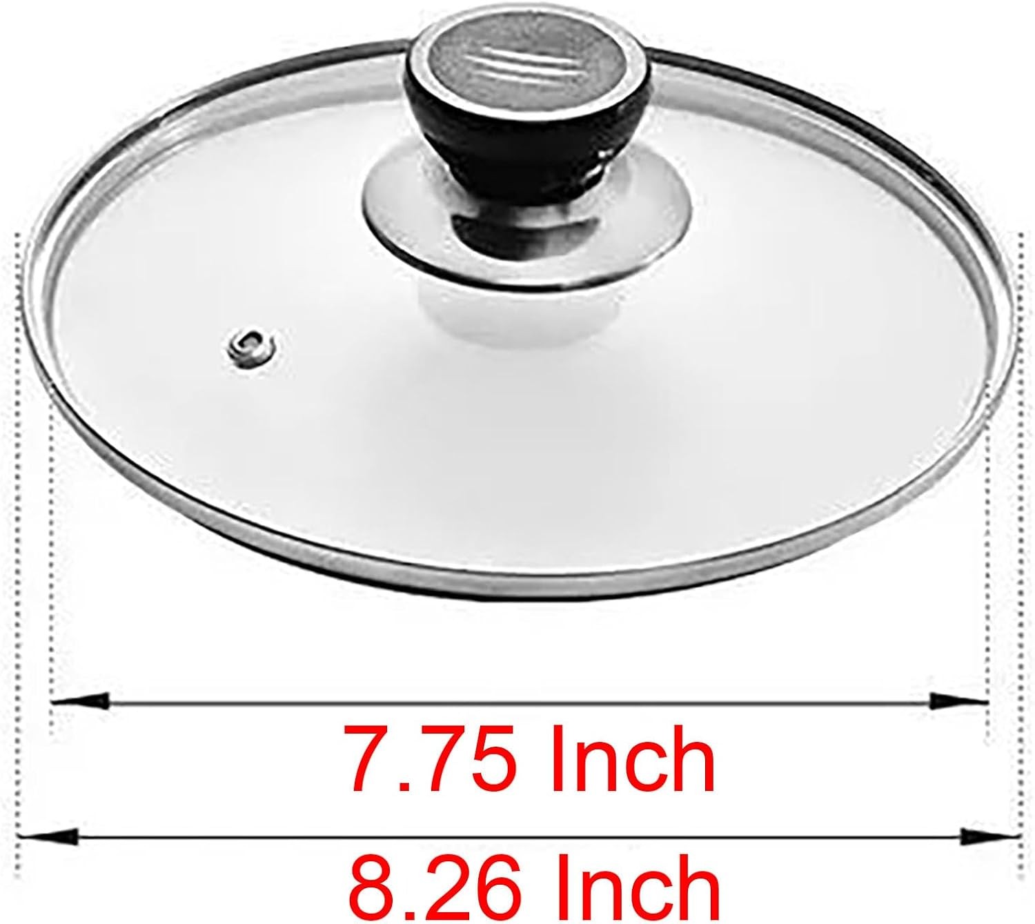 Tempered Glass Pot Cover, 7.8 Inch Griddle Lid with Insulated Handle for Cheese