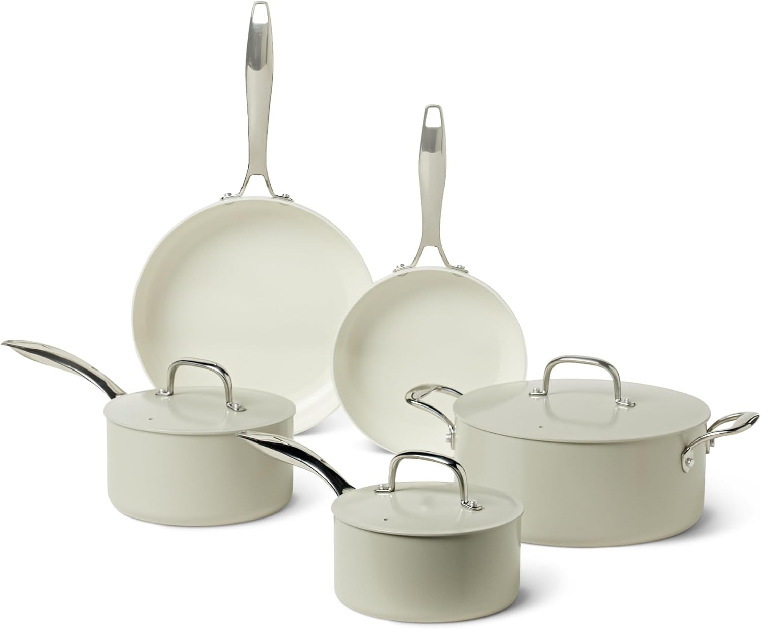 8-Piece Ceramic Nonstick Cookware Set, Oven & Dishwasher Safe
