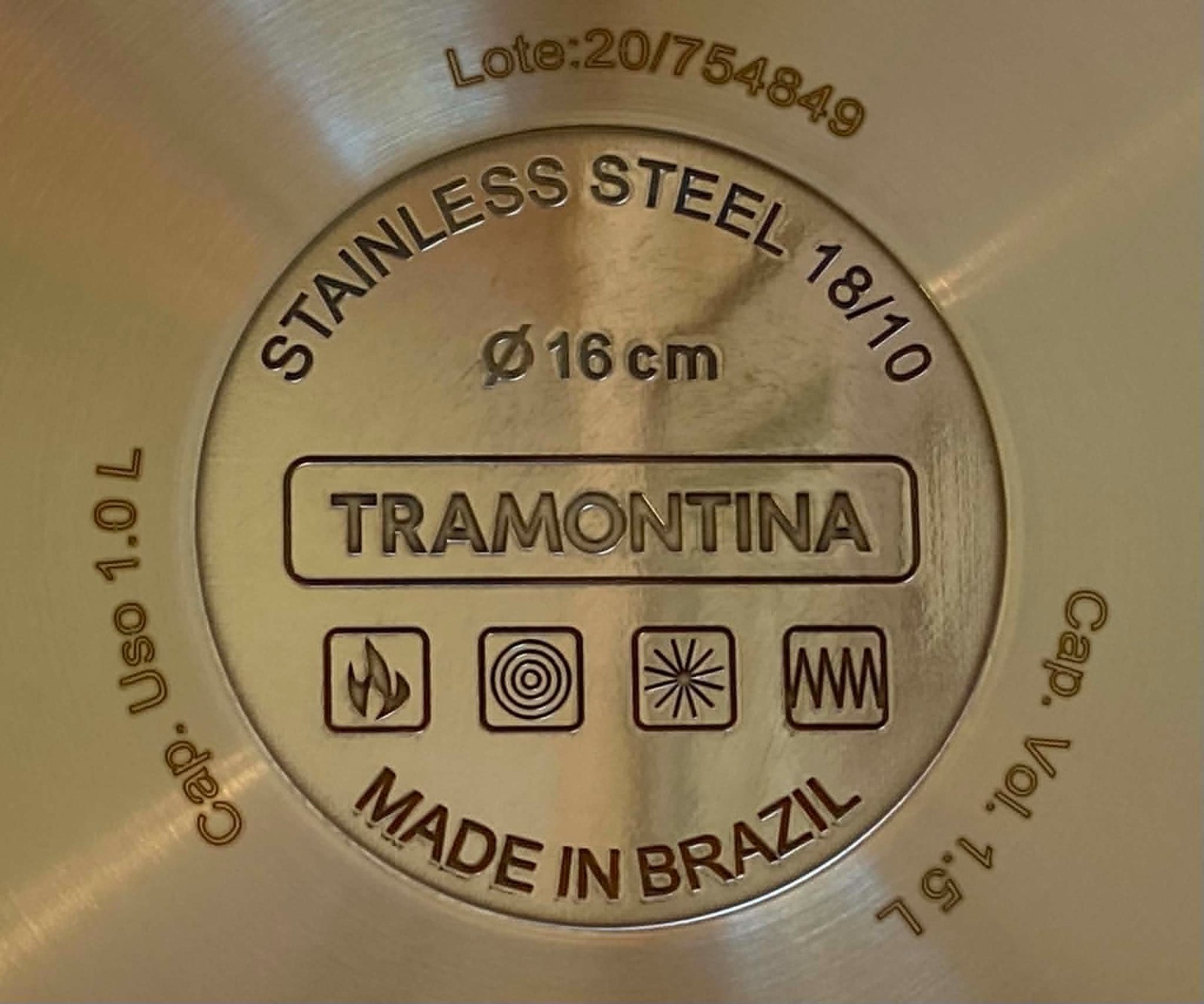 Tramontina Gourmet 1.5 Qt Saucepan Glass Lid Tri-Ply Base 18/10 Stainless NEW