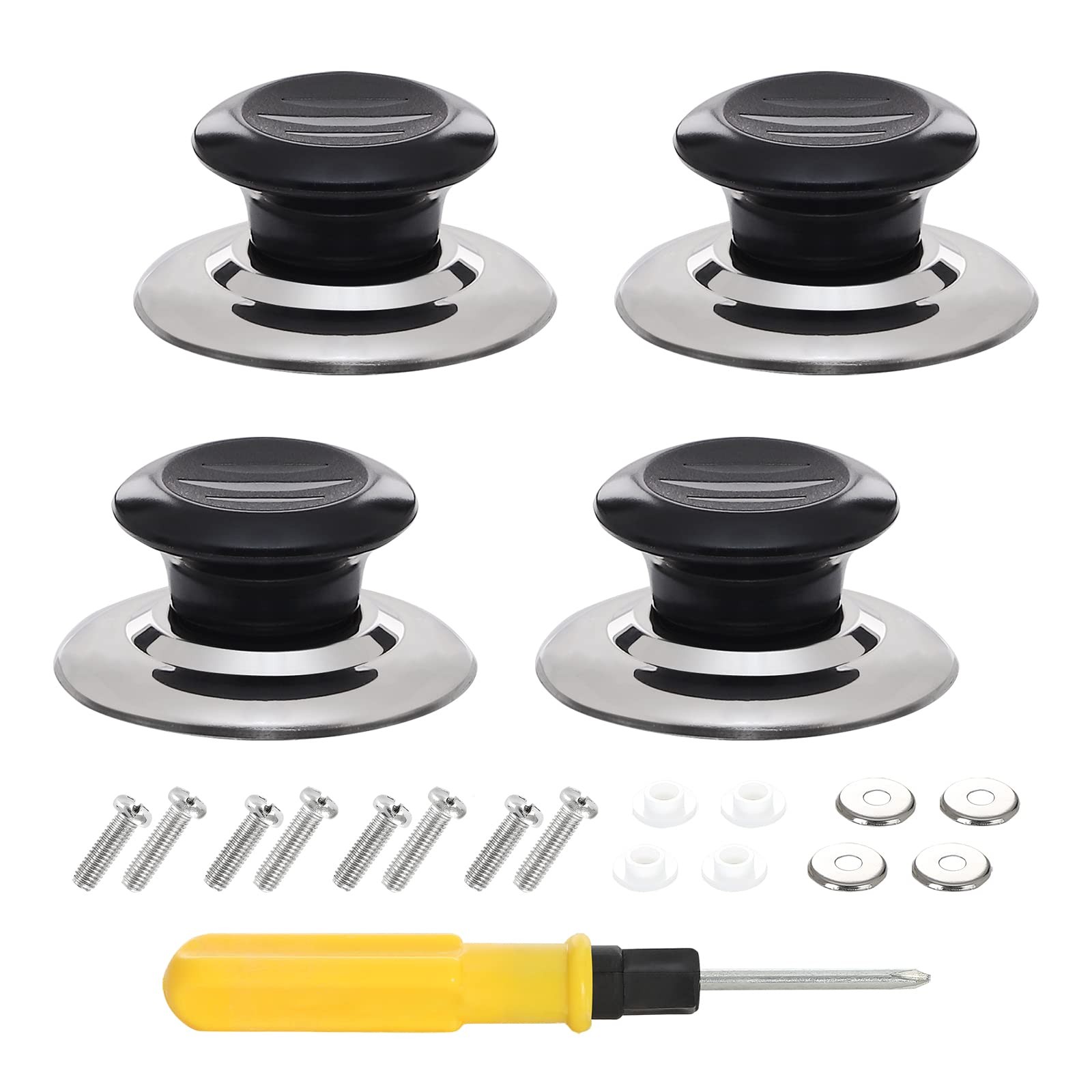 4 Pcs Pot Lid Knobs Universal Replacement Bakelite Pan Handle Heat Resistant Fit