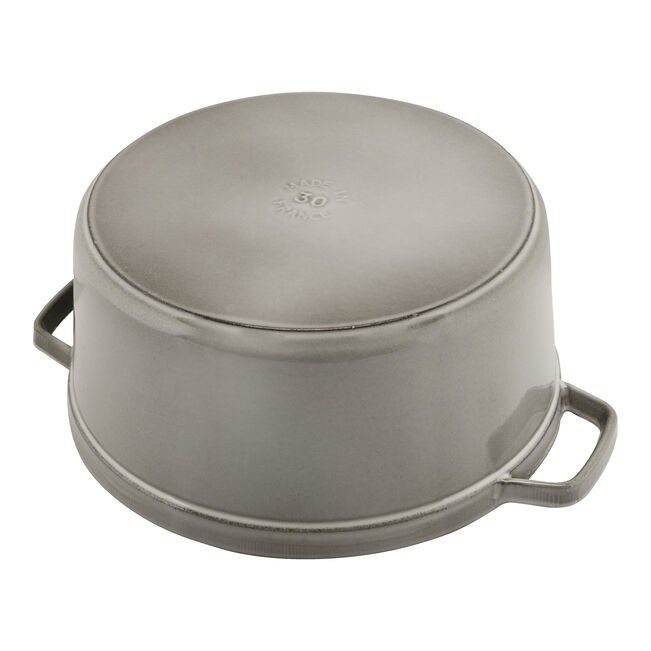 Staub Cast Iron Round Cocotte – Graphite Grey, 1.25-qt, Made in France