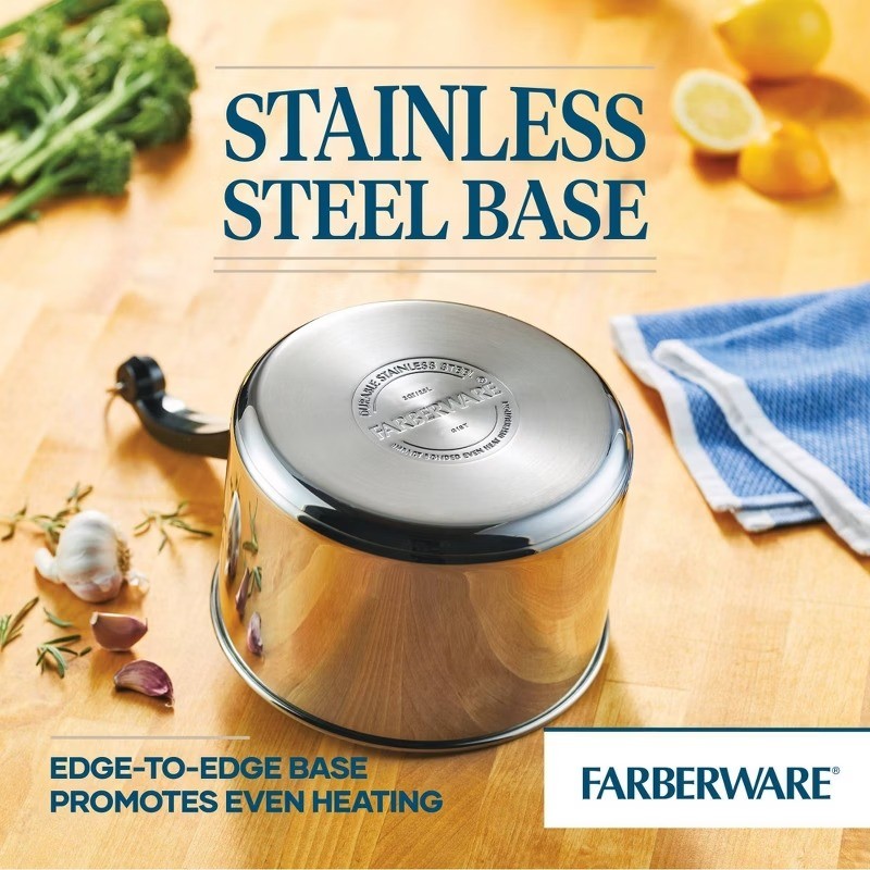 Classic 3qt Covered Saucepan: Stainless Steel, Dishwasher-Safe, Smooth Surface