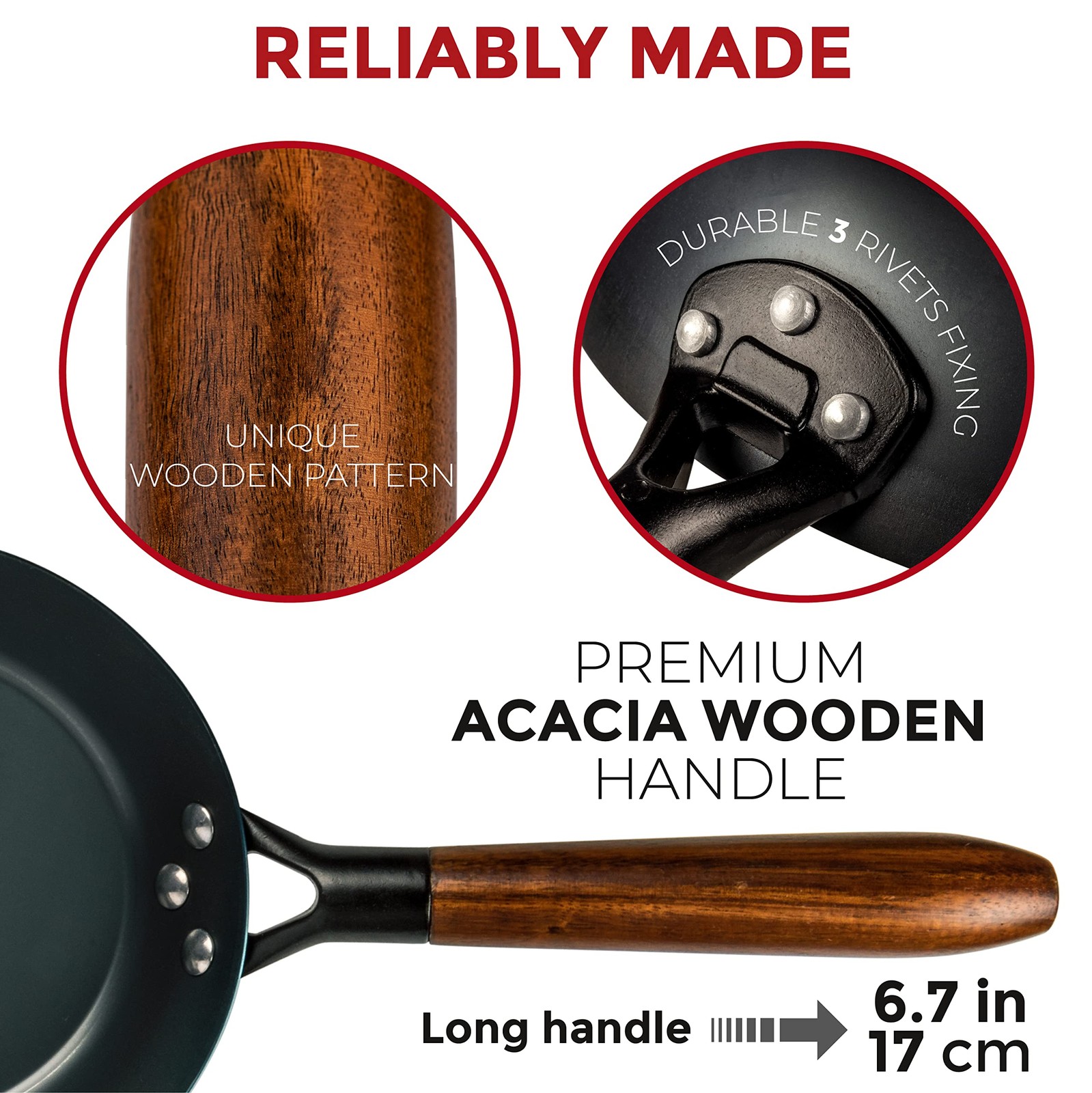 Coatingfree Carbon Steel Pan Durable 7.9 Inch Frying Pan Pans For Cooking Health