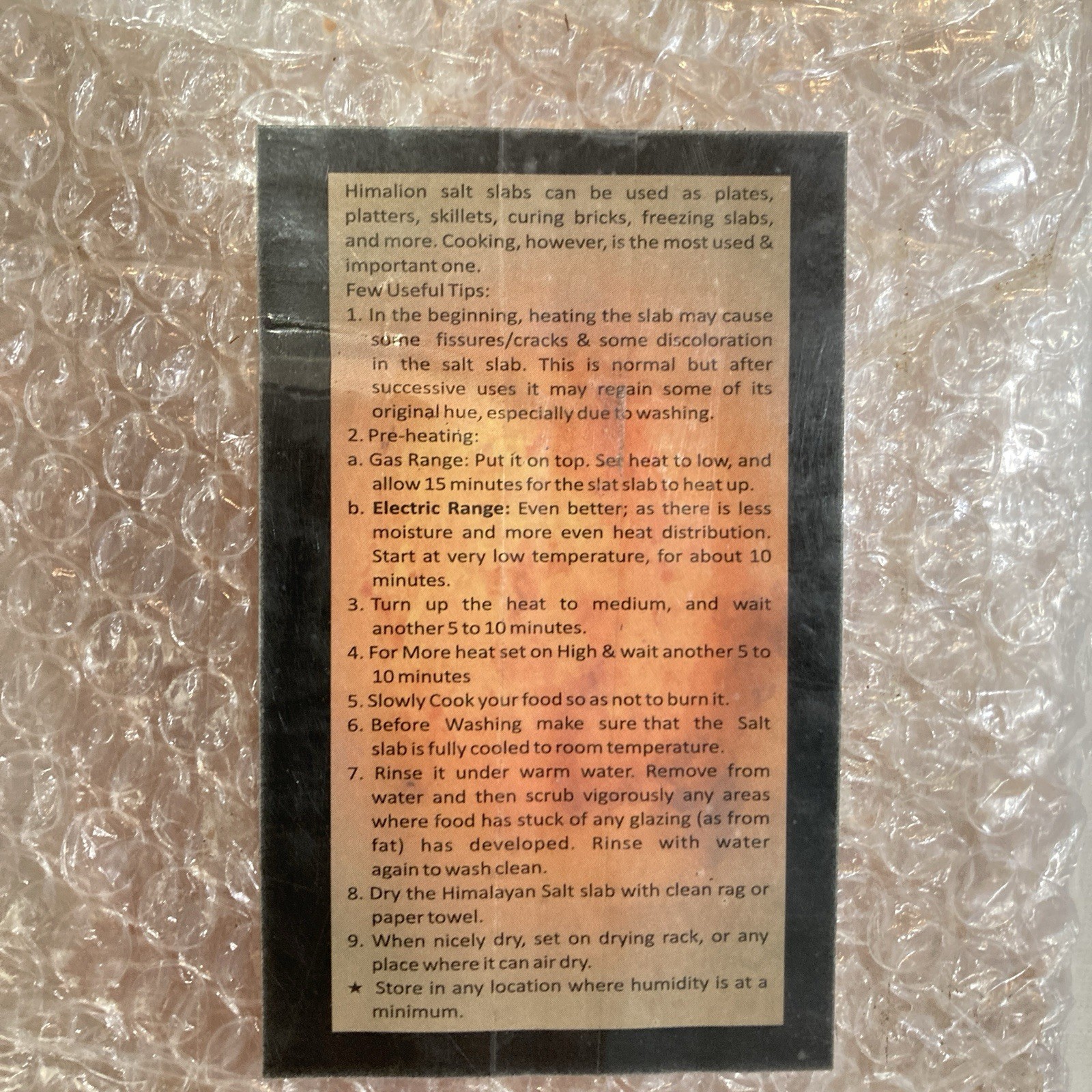 HemingWeigh Himalayan All Natural Crystal Rock Salt Cooking Tile – 8″x6″x2″