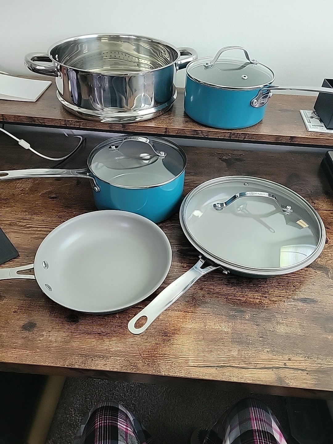 Gotham Steel Aqua Blue Cookware Set: 8 Piece Nonstick, Oven & Dishwasher Safe