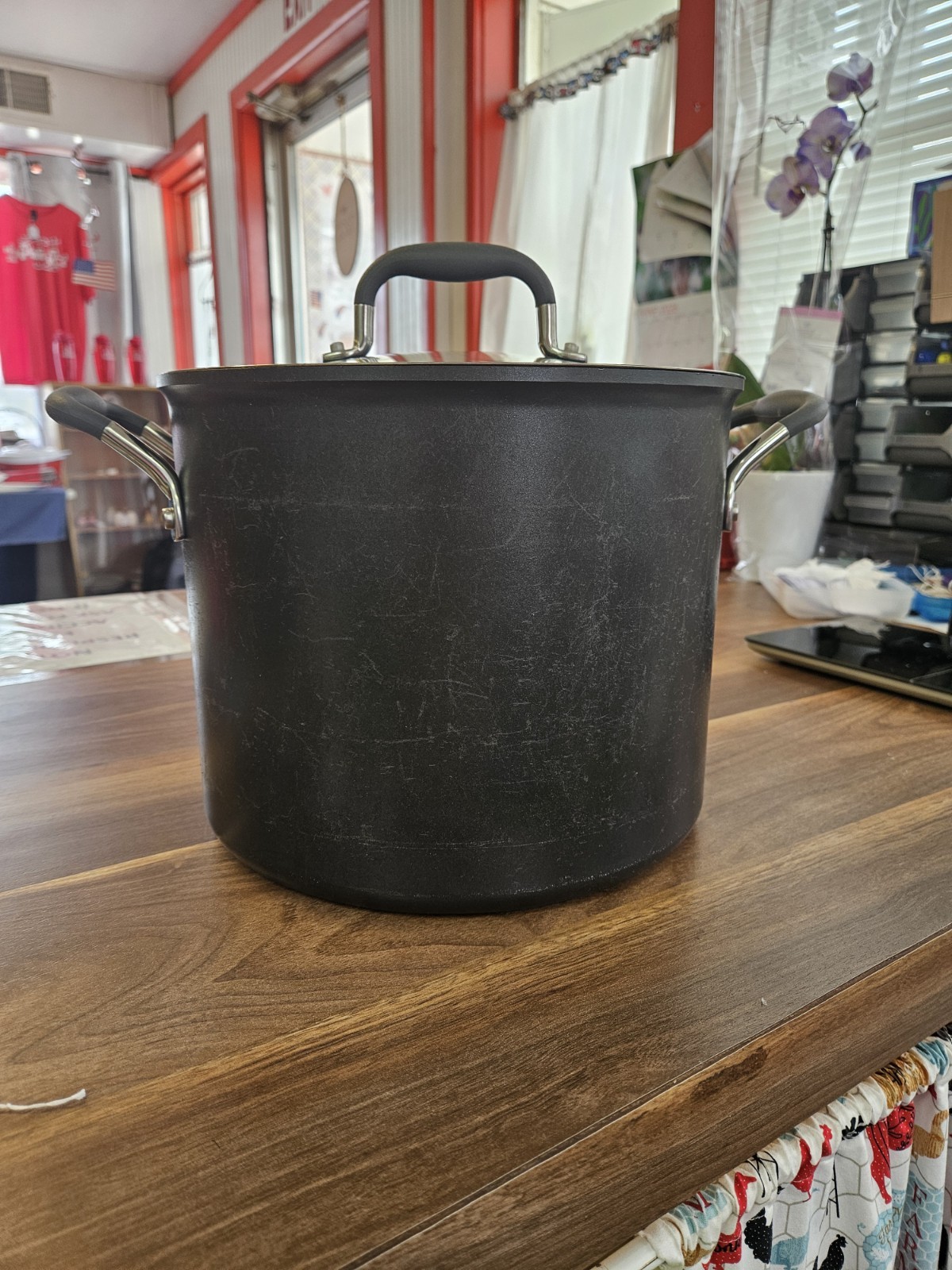 Rare The Pampered Chef 12 Quart Hard Anodized Aluminum Nonstick Stock Pot & Lid