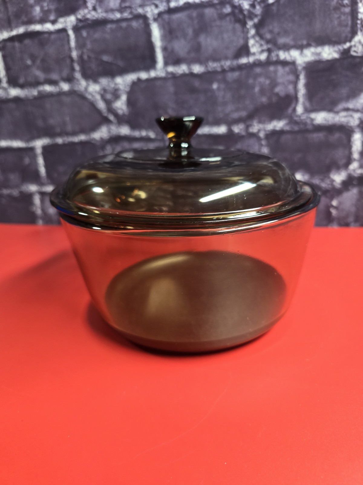 Corning Ware Visions 1.5L Amber Pan Pot with Lid USA Non Stick Vintage
