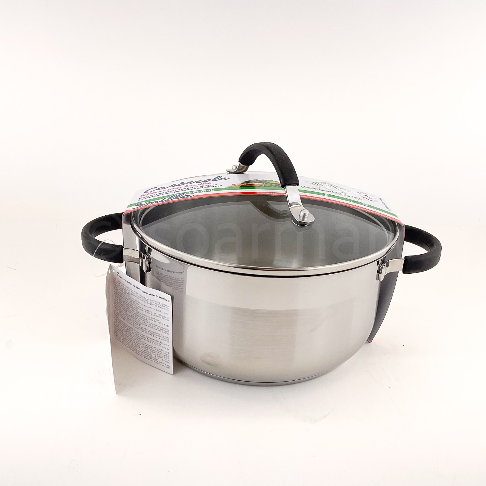 Idaele Stainless Steel Casserole Stock Pot 3.2-qt 8″ New