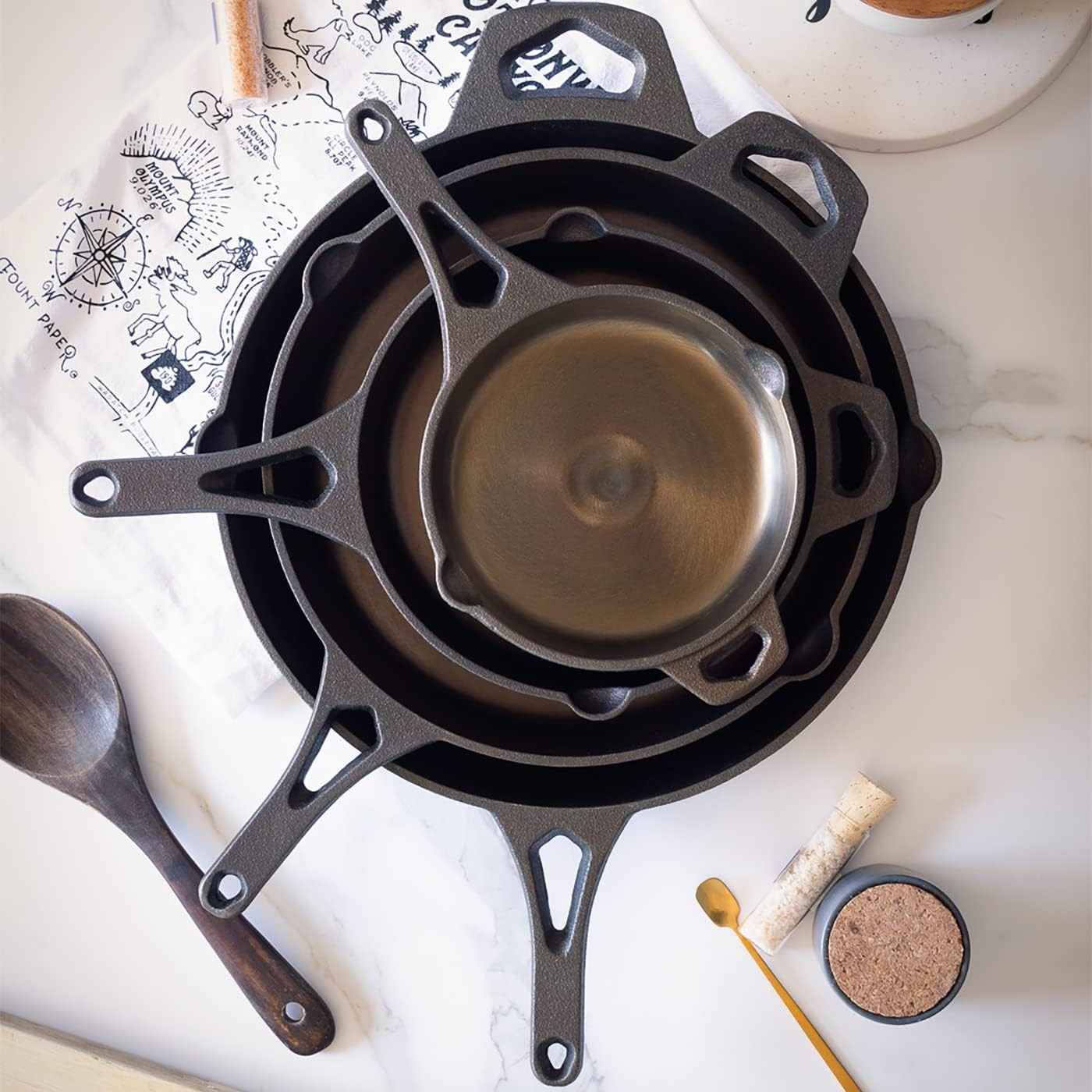8 Inch Smooth Wasatch Pre-Seasoned Round Cast Iron Skillet