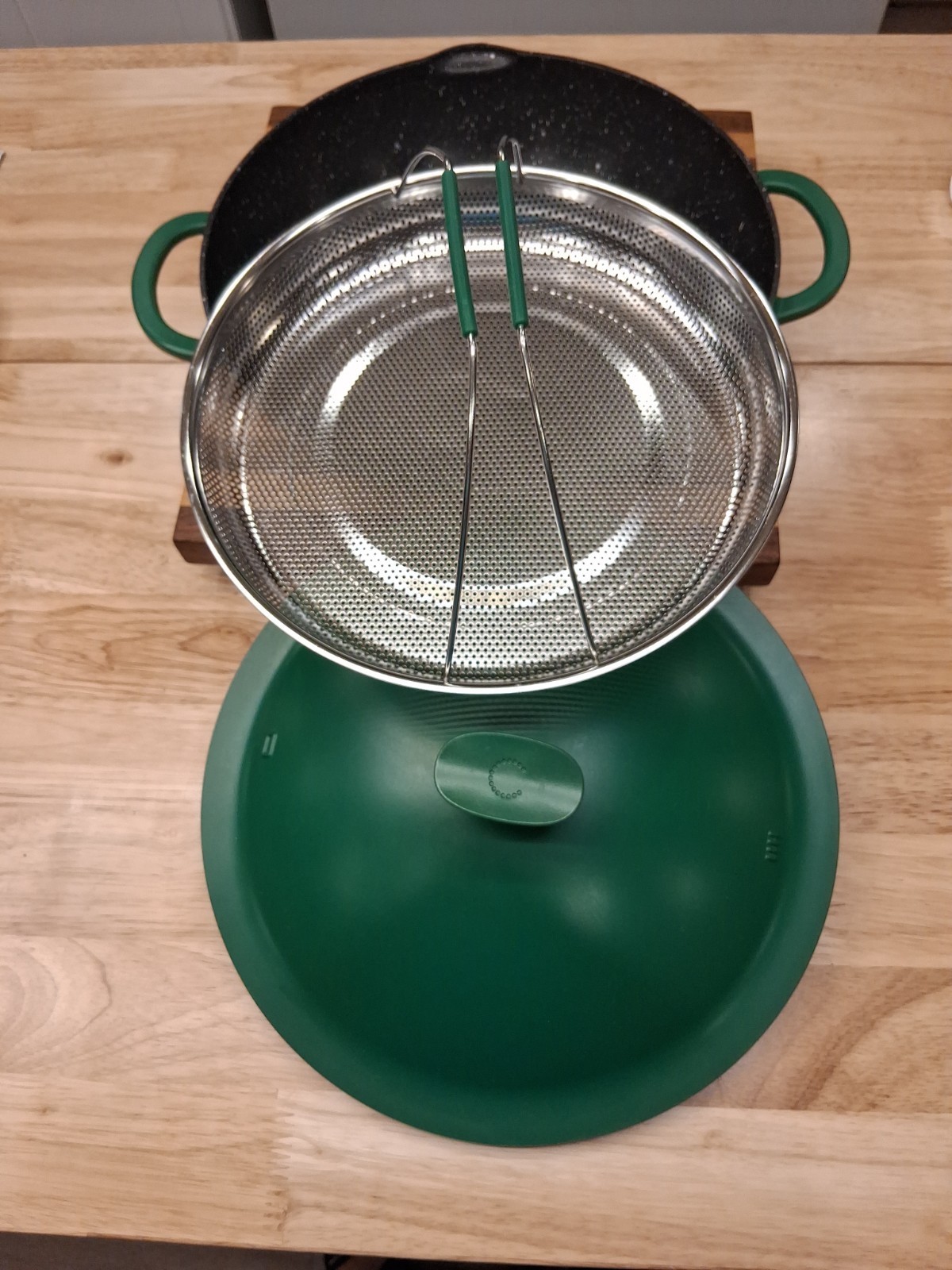 3 Pc Curtis Stone 11″ Dura-Pan Nonstick Cast Aluminum All Day Pan—Green Look