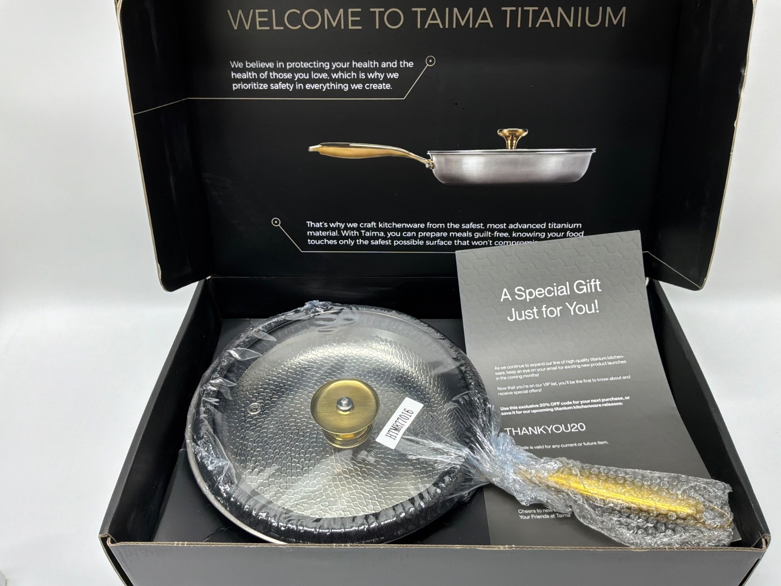 Taima Titanium Nutri Pan Pro 2.0 Hammered Frying Pan w/ Lid, 12 Inch Skillet