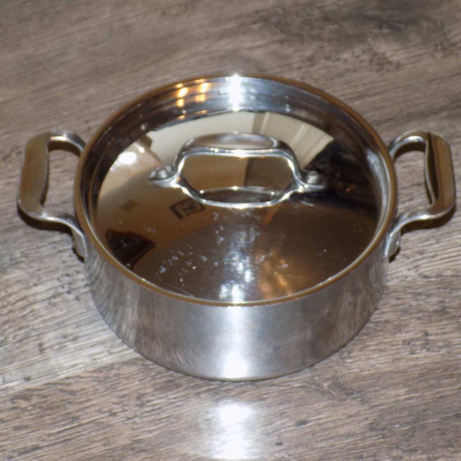 All-Clad Stainless Steel Petite Braiser Sauce Pan with Lid Silver Good Condition