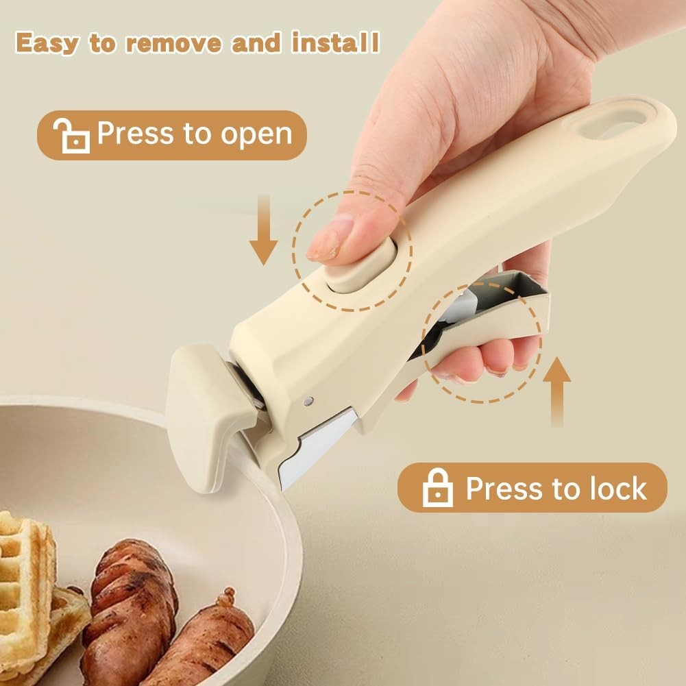 Removable Pot Handle 2pcs Universal Heat-Resistant Replacement for Pans