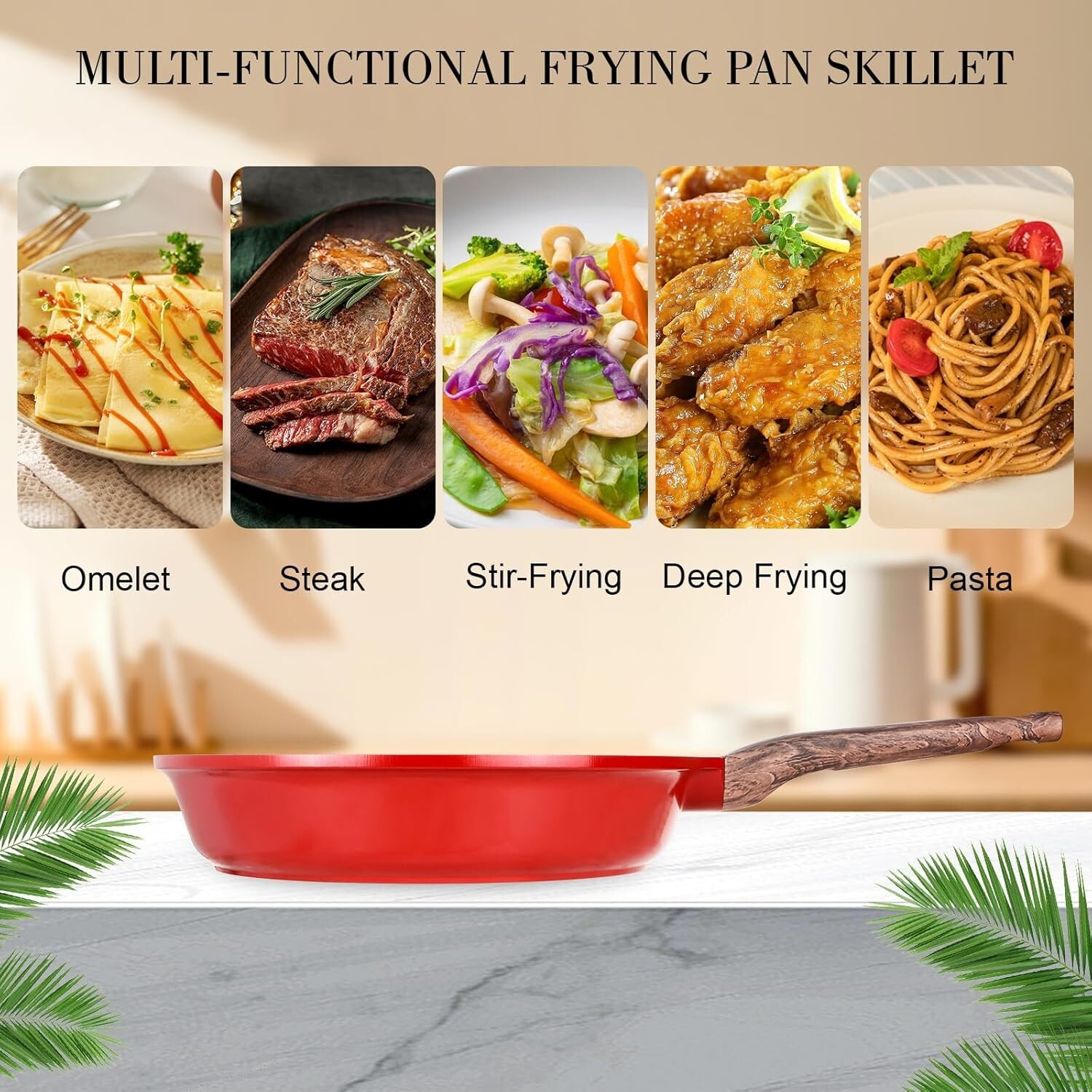 Nonstick Frying Pan Skillet, 11-inch Non Stick Granite Fry Pan Egg Pan Omelet Pa