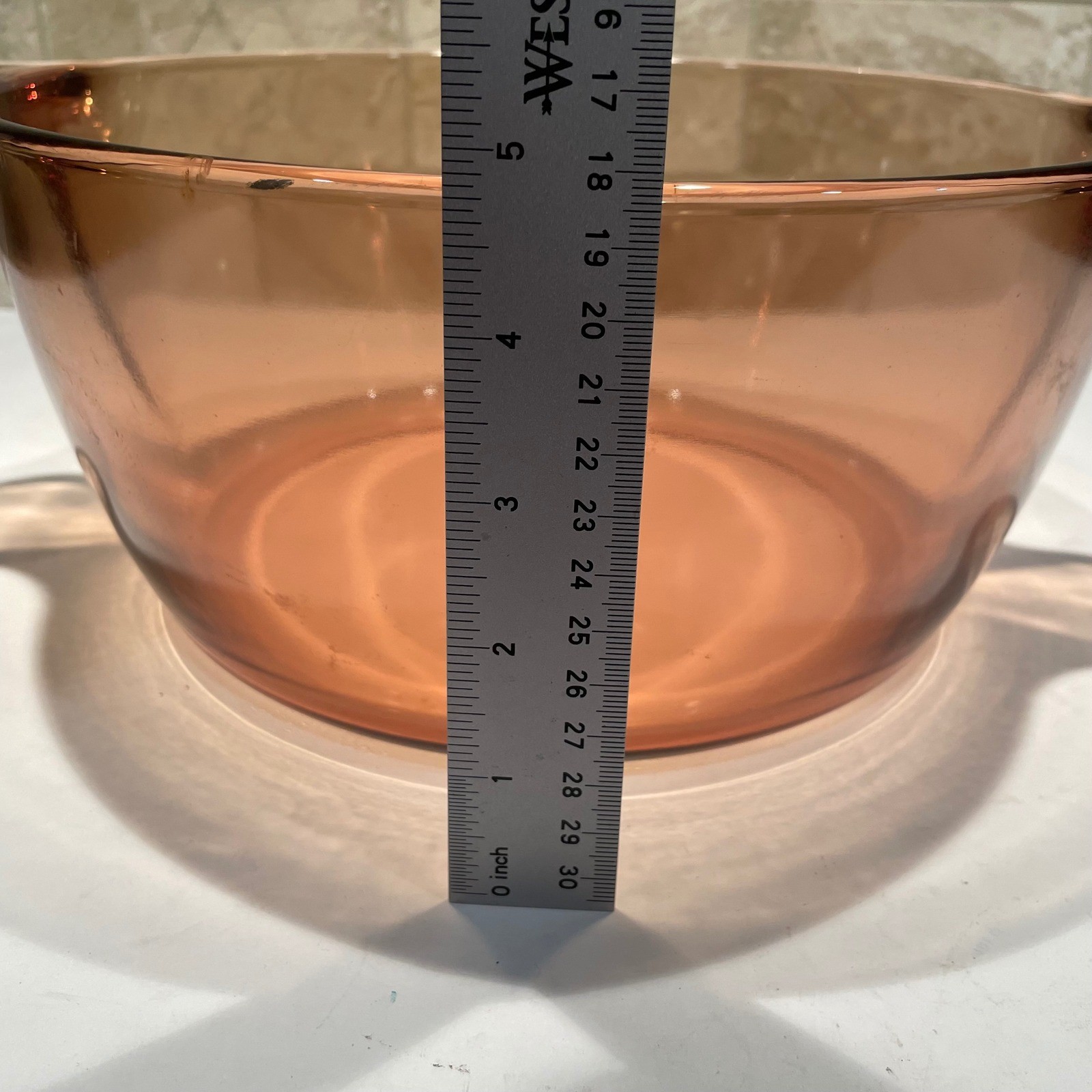 Visions Corning Amber Glass 4.5 L Round Dutch Oven Stockpot Made in USA No Lid