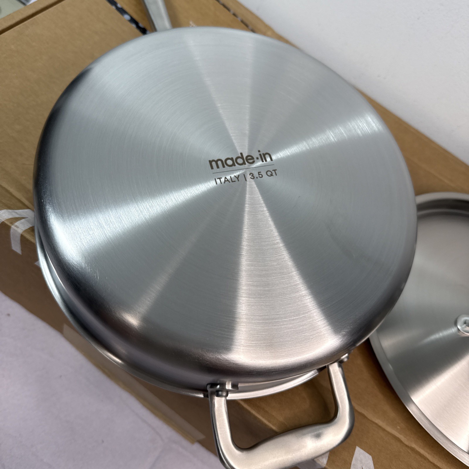 Made In 3.5 Quart Stainless Steel Saute Pan with Lid – All 5 Ply Clad NEW