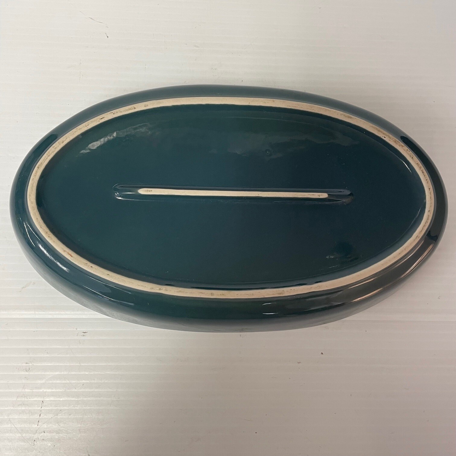 Oval Casserole Blue Rooster On Grey Stoneware By Jacaman Vintage 1983 Nice