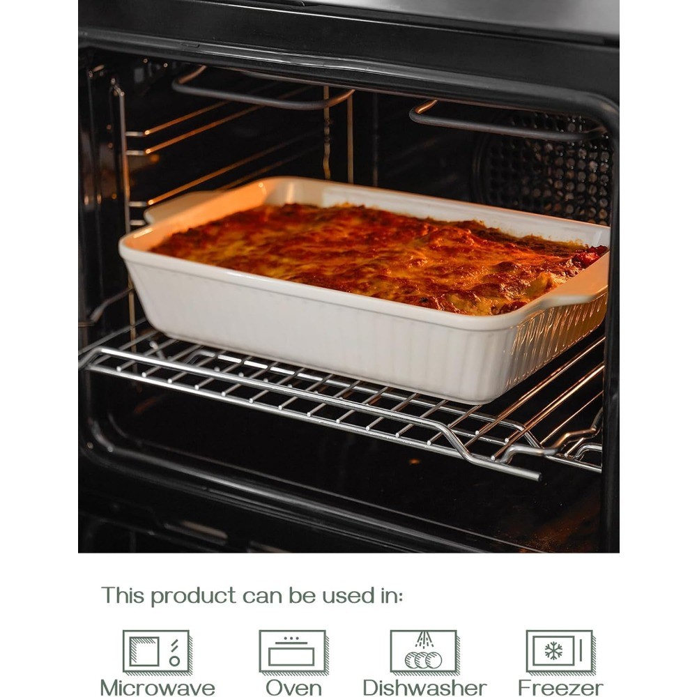 Casserole Dish, 9×13 Ceramic Baking Dish, Large Lasagna Pan