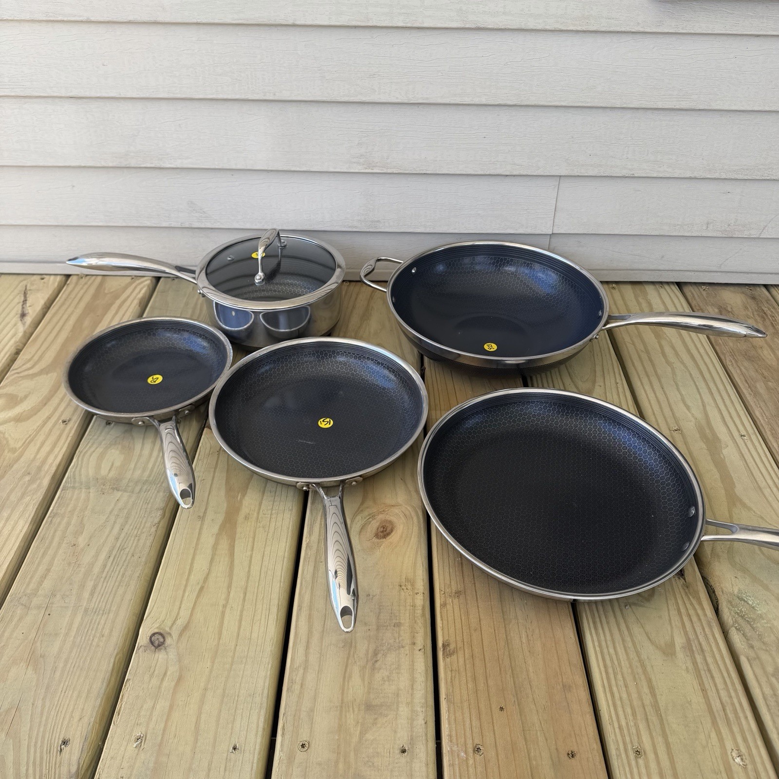 Hexclad Hybrid Cookware 6 Piece Set Preowned Great Condition