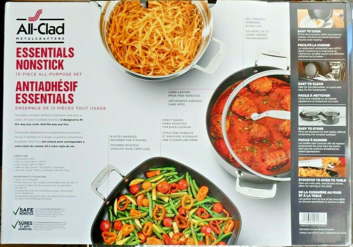 All-Clad MetalCrafters Essentials Nonstick Cookware All-Purpose Set 13-piece ✅✅✅