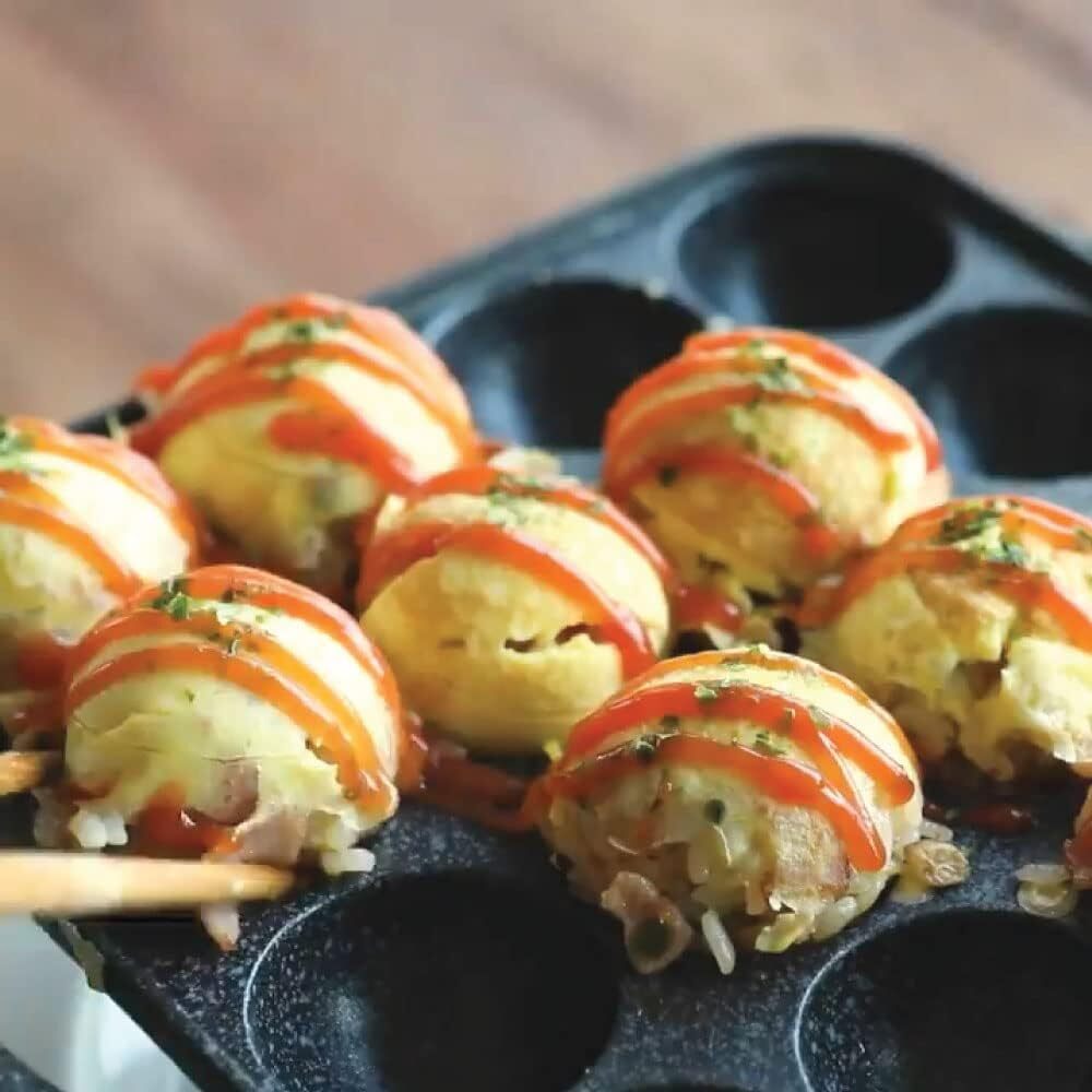 Takoyaki Nonstick Grill Pan Cooking Plate Round Pancake Puffs [Refurbished]