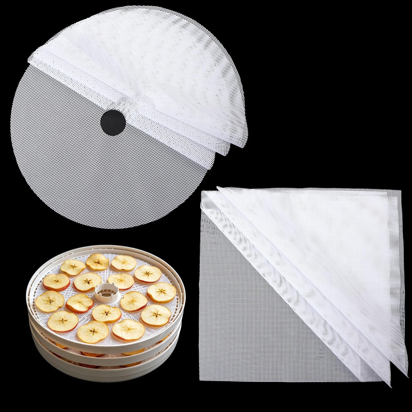 8 Pcs Silicone Dehydrator Sheets, Non-Stick Reusable Mesh Liners Steamer Mat,…