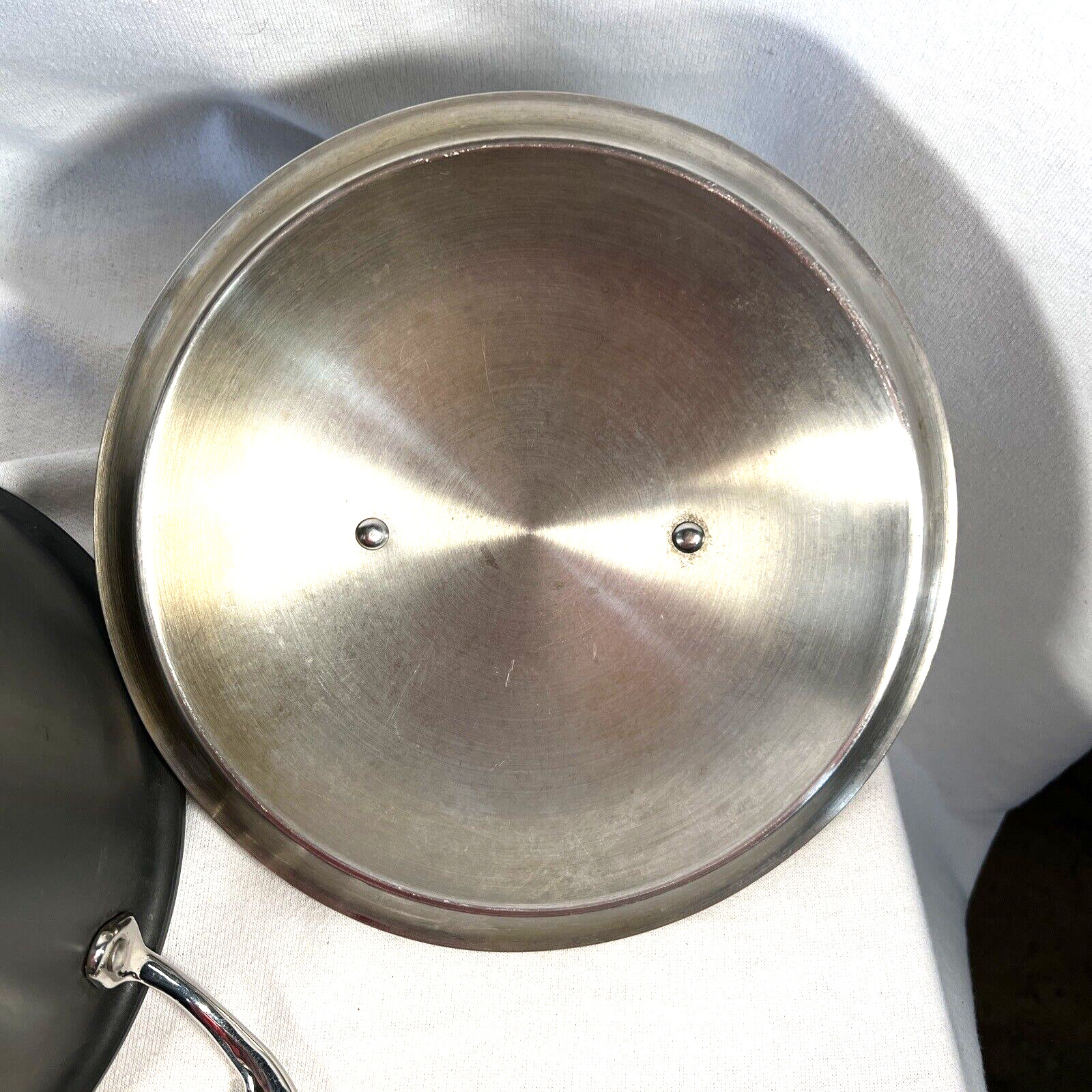 Emeril All Clad 6 Qt Anodized Stock Pot Pan w/Stainless Lid Cover 9-3/8” X 6.25”
