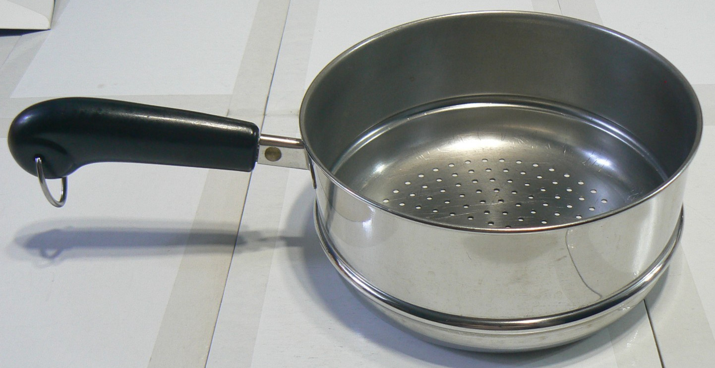 Revere Ware Stainless Steamer Pot Insert w/ Handle 2 & 3 Quart Pots 7 1/4″ R77