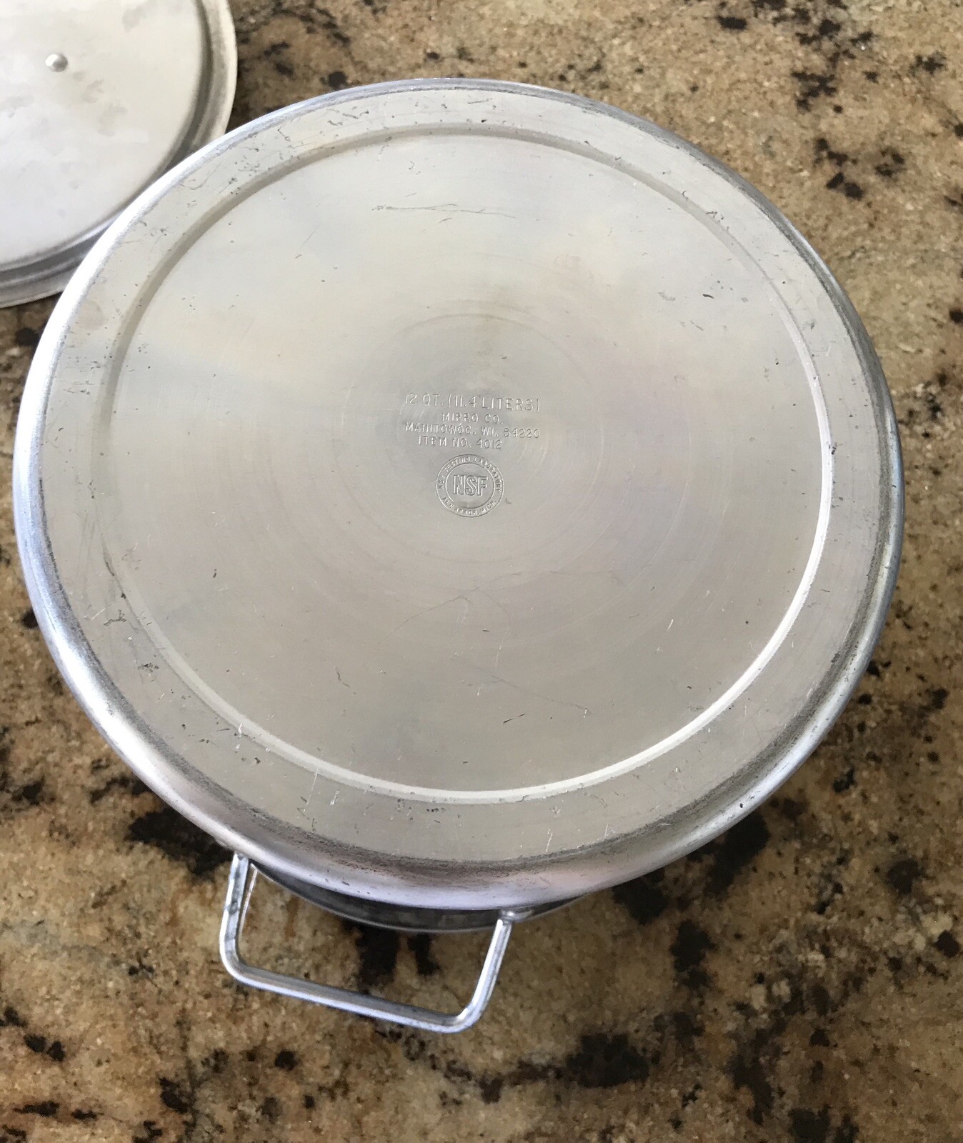 Vintage Mirro Aluminum 12 Qt Stock Pot With Lid #4012