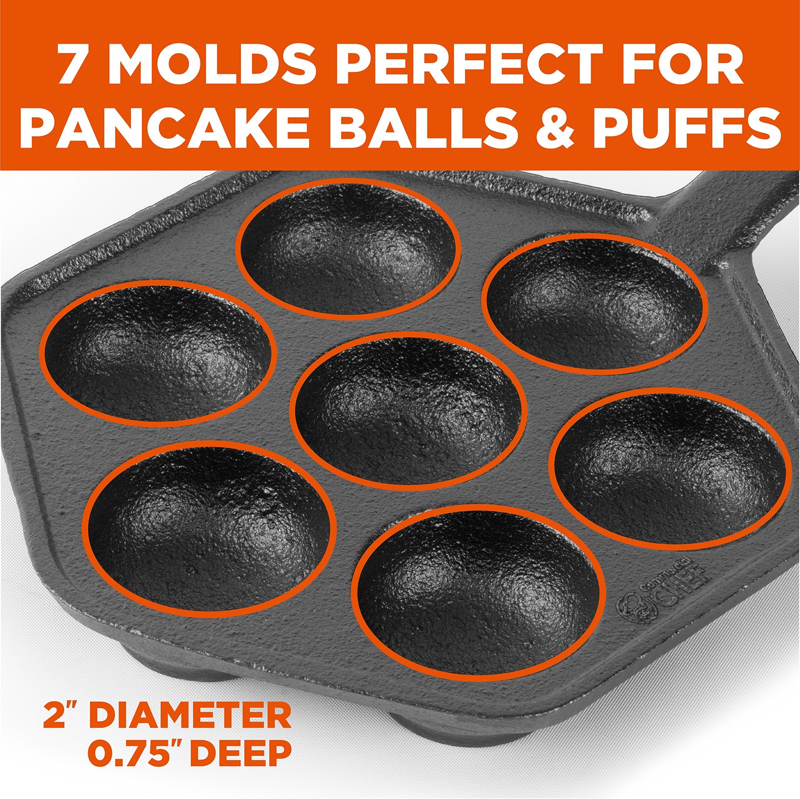 Cast Iron Danish Aebleskiver Pan, Preseasoned Cast Iron Cookware for Pancake …