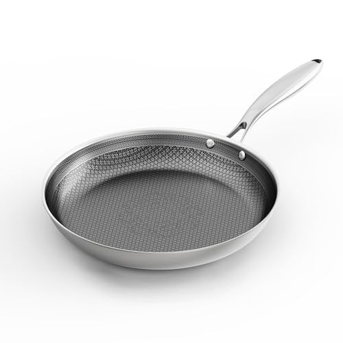 12-Inch Pan, Hybrid Nonstick Frying Pan – 3-Ply Clad Stainless Steel 12 Inch