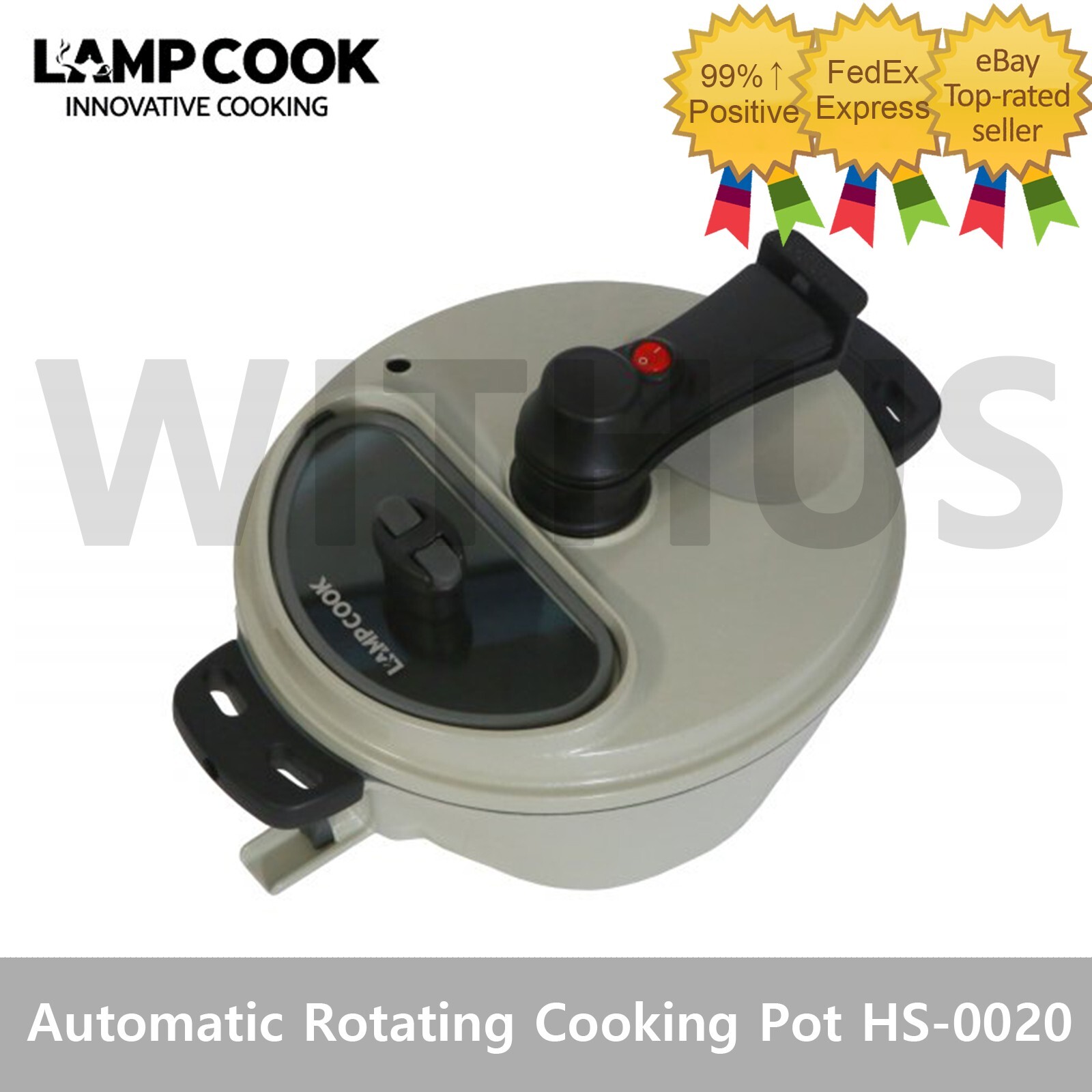 LAMP COOK HS-0020 Automatic Rotating Cooking Ellipse Pot Camping Oven BBQ Grill